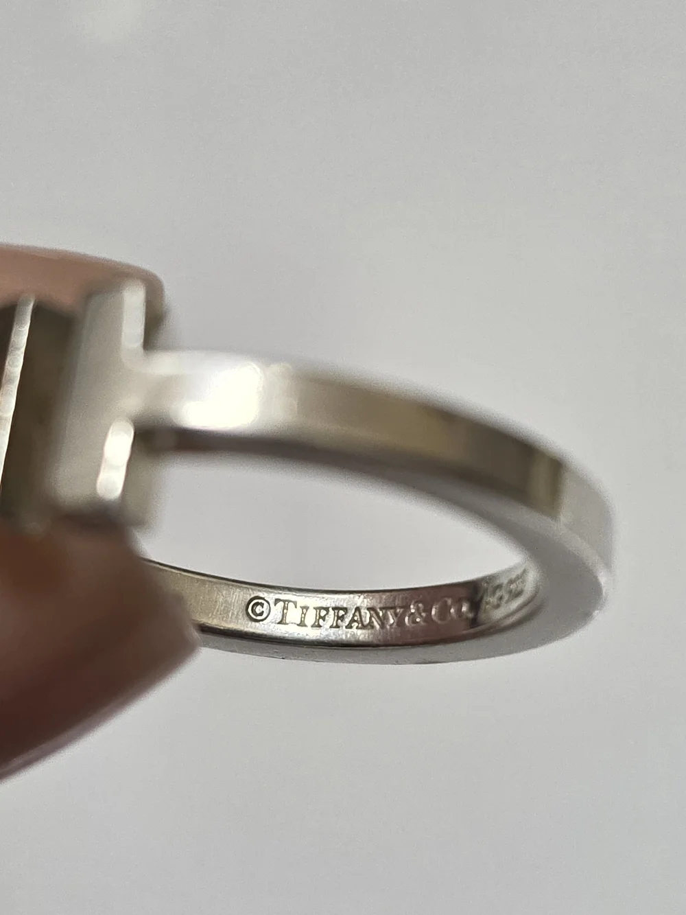 Tiffany & Co. Sterling Silver Open Double T Bar Ring